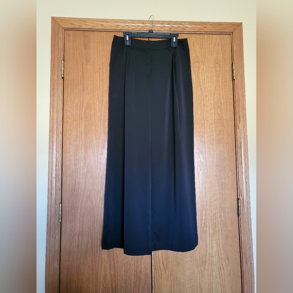 Micas Black Wide Leg Suit Pants Size XL